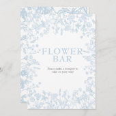 Blauer Chinoiserie Blumenbrauchtdusche Einladung, Einladung (Vorne/Hinten)