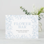 Blauer Chinoiserie Blumenbrauchtdusche Einladung, Einladung (Stehend Vorderseite)