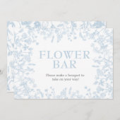 Blauer Chinoiserie Blumenbrauchtdusche Einladung, Einladung (Vorne/Hinten)