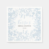 Blauer Chinoiserie Blumenbrauchtdusche Einladung, Serviette (Vorderseite)