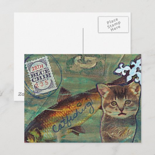 Blauer Chip Postkarte (Vorne/Hinten)