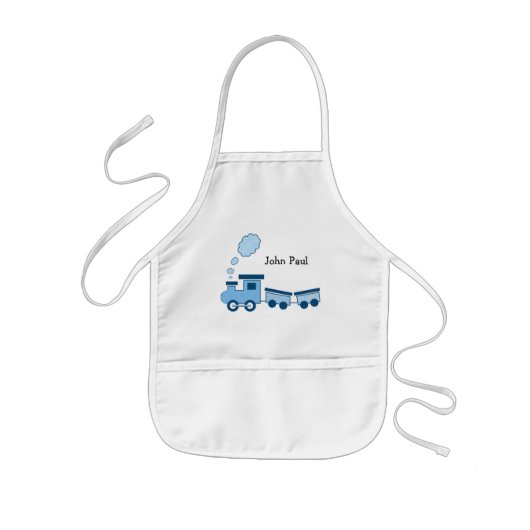 Blauer Choo Choo Zug Kinderschürze (Vorne)