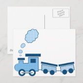Blauer Choo Choo Zug Postkarte (Vorne/Hinten)
