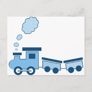 Blauer Choo Choo Zug Postkarte