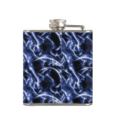 Blauer Chrome-Skull-Flasche Flachmann (Rückseite)