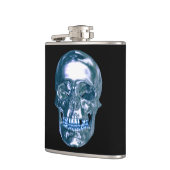 Blauer Chrome Skull Flask Flachmann (Links)