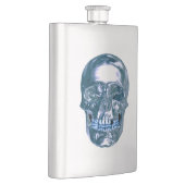 Blauer Chrome Skull Flask Flachmann (Rechts)