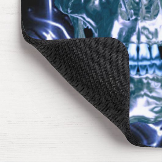 Blauer Chrome Skull Mouse Pad Mousepad (Ecke)