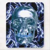 Blauer Chrome Skull Mouse Pad Mousepad (Vorne)