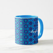 Blauer Circle Design Tasse (VorderseiteRechts)