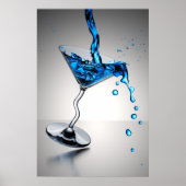 Blauer Cocktail Poster (Vorne)