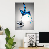 Blauer Cocktail Poster (Heimbüro)