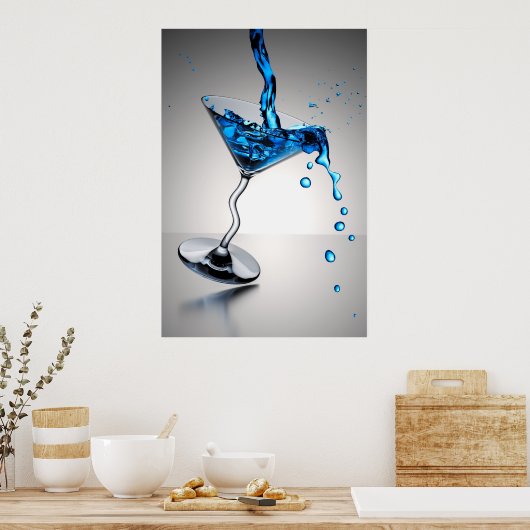 Blauer Cocktail Poster (Küche)