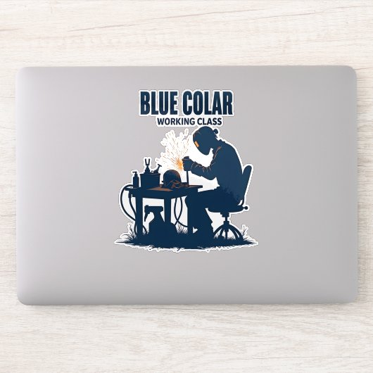 Blauer Collar-Arbeitsklassenschweißstolz Aufkleber (Computer)