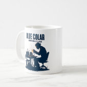 Blauer Collar-Arbeitsklassenschweißstolz Kaffeetasse (Vorderseite Links)
