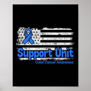 Blauer Colon Cancer Support Unit Flag Blauer Colon Poster