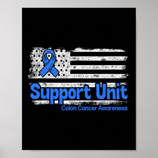 Blauer Colon Cancer Support Unit Flag Blauer Colon Poster (Vorne)