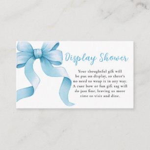 Blauer Coquette-Bogen Baby Shower Display Dusche Begleitkarte