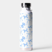 Blauer Coquette-Bogen mit individuellem Namen Trinkflasche (Links)