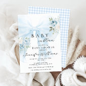 Blauer Coquette Bow Baby in Blüte Boy Dusche Einladung