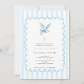 Blauer Coquette Dove Taufe Einladung (Vorderseite)