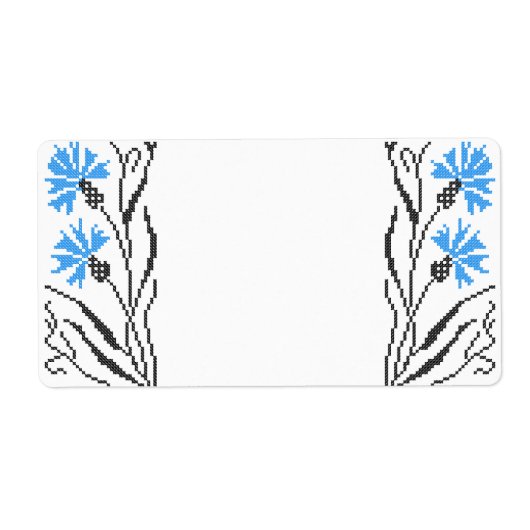 Blauer Cornflower-Kreuzstich-Design (Vorne)