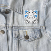 Blauer Cornflower-Kreuzstich-Design Button (Beispiel)