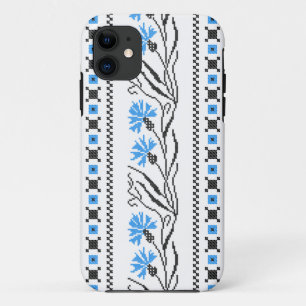 Blauer Cornflower-Kreuzstich-Design Case-Mate iPhone Hülle