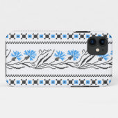 Blauer Cornflower-Kreuzstich-Design Case-Mate iPhone Hülle (Rückseite (Horizontal))