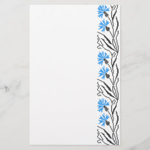 Blauer Cornflower-Kreuzstich-Design Flyer