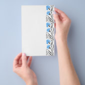 Blauer Cornflower-Kreuzstich-Design Flyer (Handgriff)