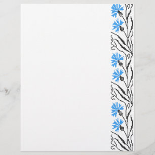 Blauer Cornflower-Kreuzstich-Design Flyer