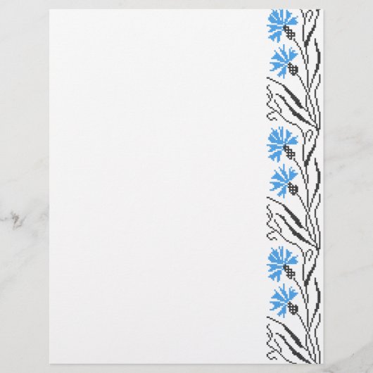 Blauer Cornflower-Kreuzstich-Design Flyer (Vorne)