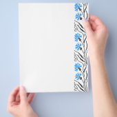 Blauer Cornflower-Kreuzstich-Design Flyer (Hand)