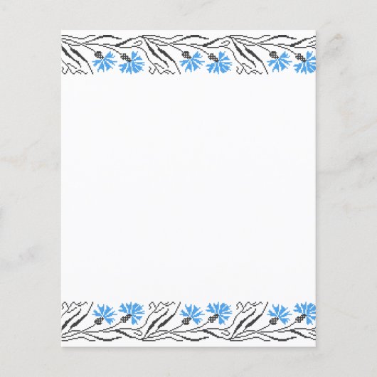 Blauer Cornflower-Kreuzstich-Design Flyer (Vorne)