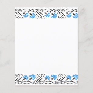 Blauer Cornflower-Kreuzstich-Design Flyer