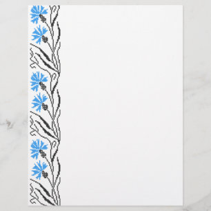 Blauer Cornflower-Kreuzstich-Design Flyer