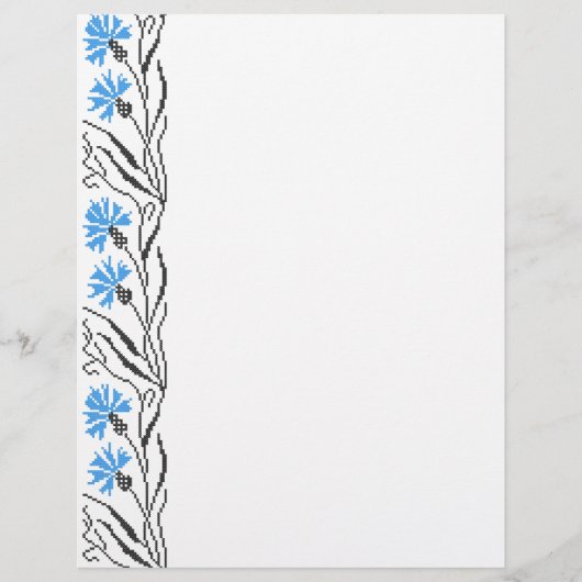 Blauer Cornflower-Kreuzstich-Design Flyer (Vorne)