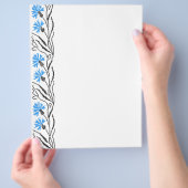 Blauer Cornflower-Kreuzstich-Design Flyer (Hand)