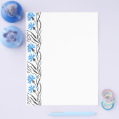 Blauer Cornflower-Kreuzstich-Design Flyer (Einzeln)
