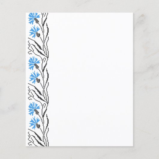 Blauer Cornflower-Kreuzstich-Design Flyer (Vorne)