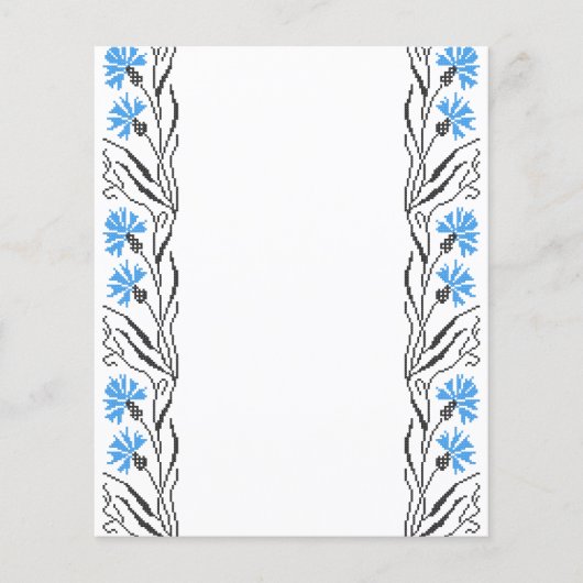 Blauer Cornflower-Kreuzstich-Design Flyer (Vorne)