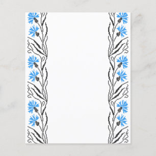 Blauer Cornflower-Kreuzstich-Design Flyer