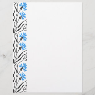 Blauer Cornflower-Kreuzstich-Design Flyer