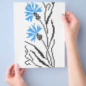Blauer Cornflower-Kreuzstich-Design Flyer (Hand)