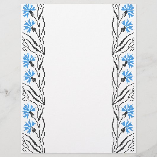 Blauer Cornflower-Kreuzstich-Design Flyer (Vorne)