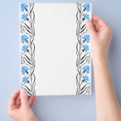 Blauer Cornflower-Kreuzstich-Design Flyer (Hand)