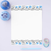 Blauer Cornflower-Kreuzstich-Design Flyer (Einzeln)