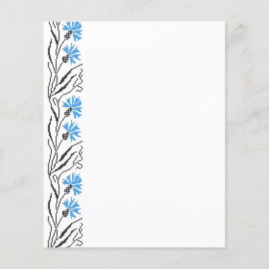 Blauer Cornflower-Kreuzstich-Design Flyer (Vorne)