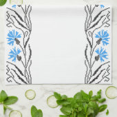 Blauer Cornflower-Kreuzstich-Design Handtuch (Gefaltet)